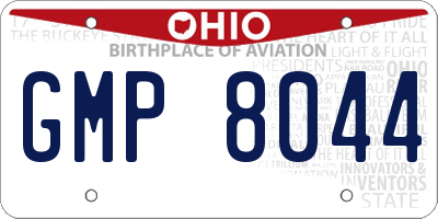 OH license plate GMP8044