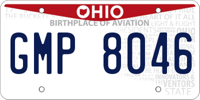 OH license plate GMP8046