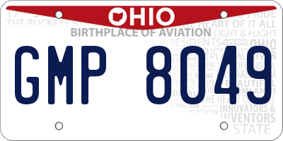 OH license plate GMP8049
