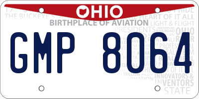 OH license plate GMP8064