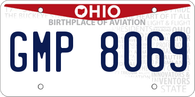 OH license plate GMP8069