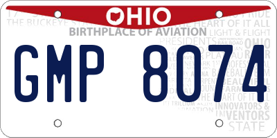 OH license plate GMP8074