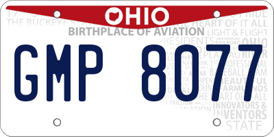 OH license plate GMP8077