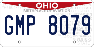 OH license plate GMP8079