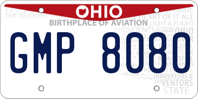 OH license plate GMP8080