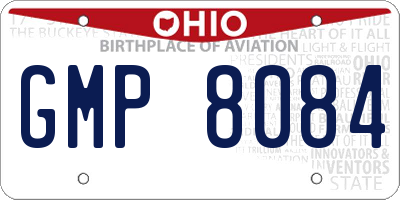 OH license plate GMP8084