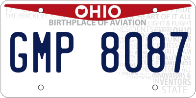 OH license plate GMP8087