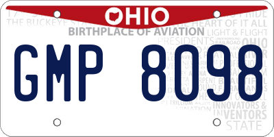 OH license plate GMP8098