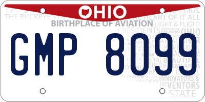 OH license plate GMP8099