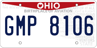 OH license plate GMP8106