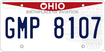 OH license plate GMP8107