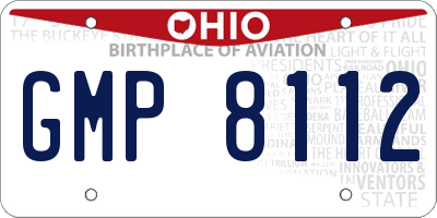 OH license plate GMP8112
