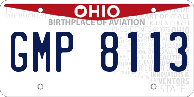 OH license plate GMP8113