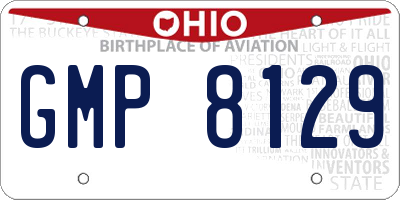 OH license plate GMP8129