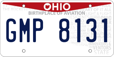 OH license plate GMP8131