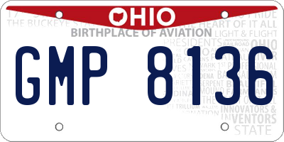 OH license plate GMP8136