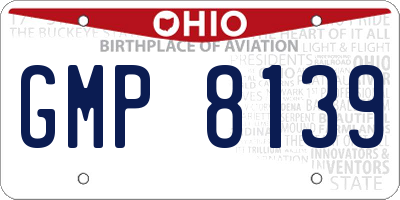 OH license plate GMP8139