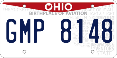 OH license plate GMP8148