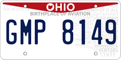 OH license plate GMP8149