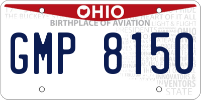 OH license plate GMP8150