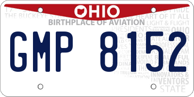 OH license plate GMP8152