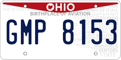OH license plate GMP8153