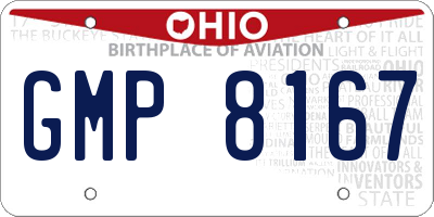 OH license plate GMP8167