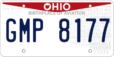 OH license plate GMP8177