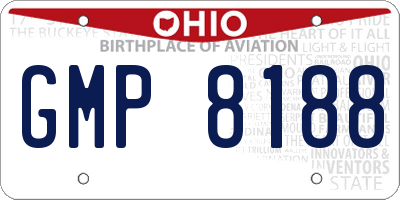 OH license plate GMP8188