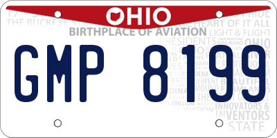 OH license plate GMP8199