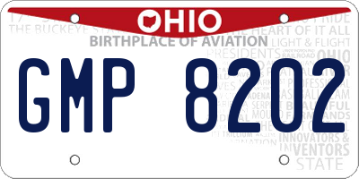 OH license plate GMP8202