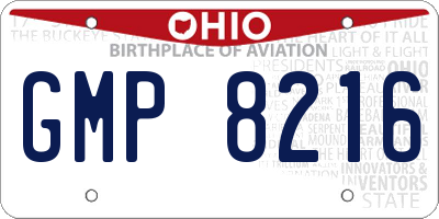 OH license plate GMP8216