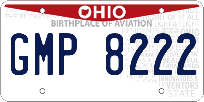OH license plate GMP8222