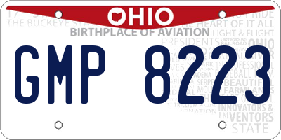 OH license plate GMP8223
