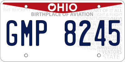 OH license plate GMP8245