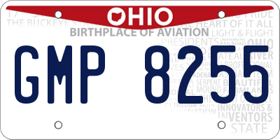 OH license plate GMP8255