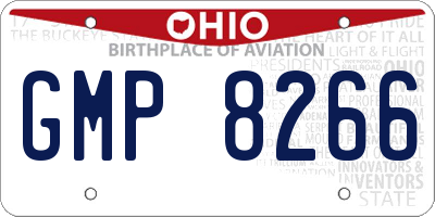 OH license plate GMP8266