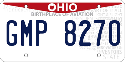 OH license plate GMP8270