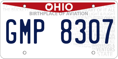 OH license plate GMP8307