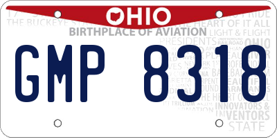 OH license plate GMP8318