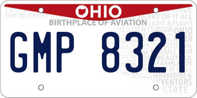 OH license plate GMP8321
