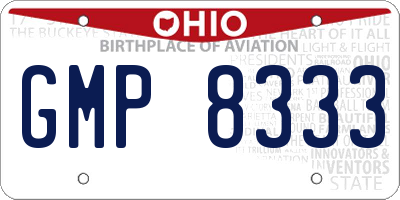 OH license plate GMP8333