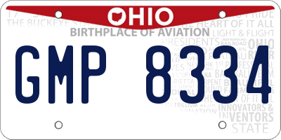 OH license plate GMP8334