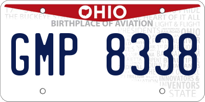 OH license plate GMP8338