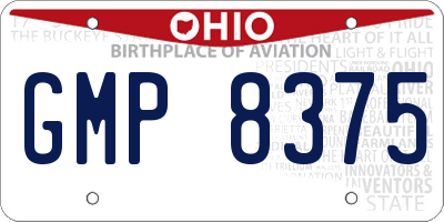 OH license plate GMP8375