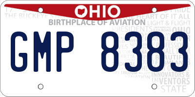 OH license plate GMP8383