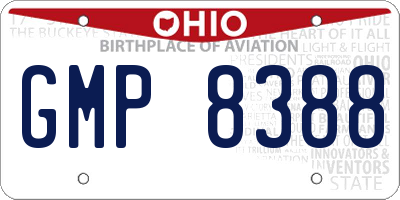 OH license plate GMP8388