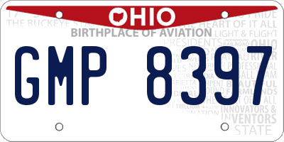 OH license plate GMP8397