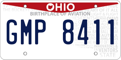 OH license plate GMP8411