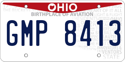 OH license plate GMP8413